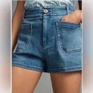 Maeve The Collette Blue Denim sailor style shorts from Anthropologie size 29